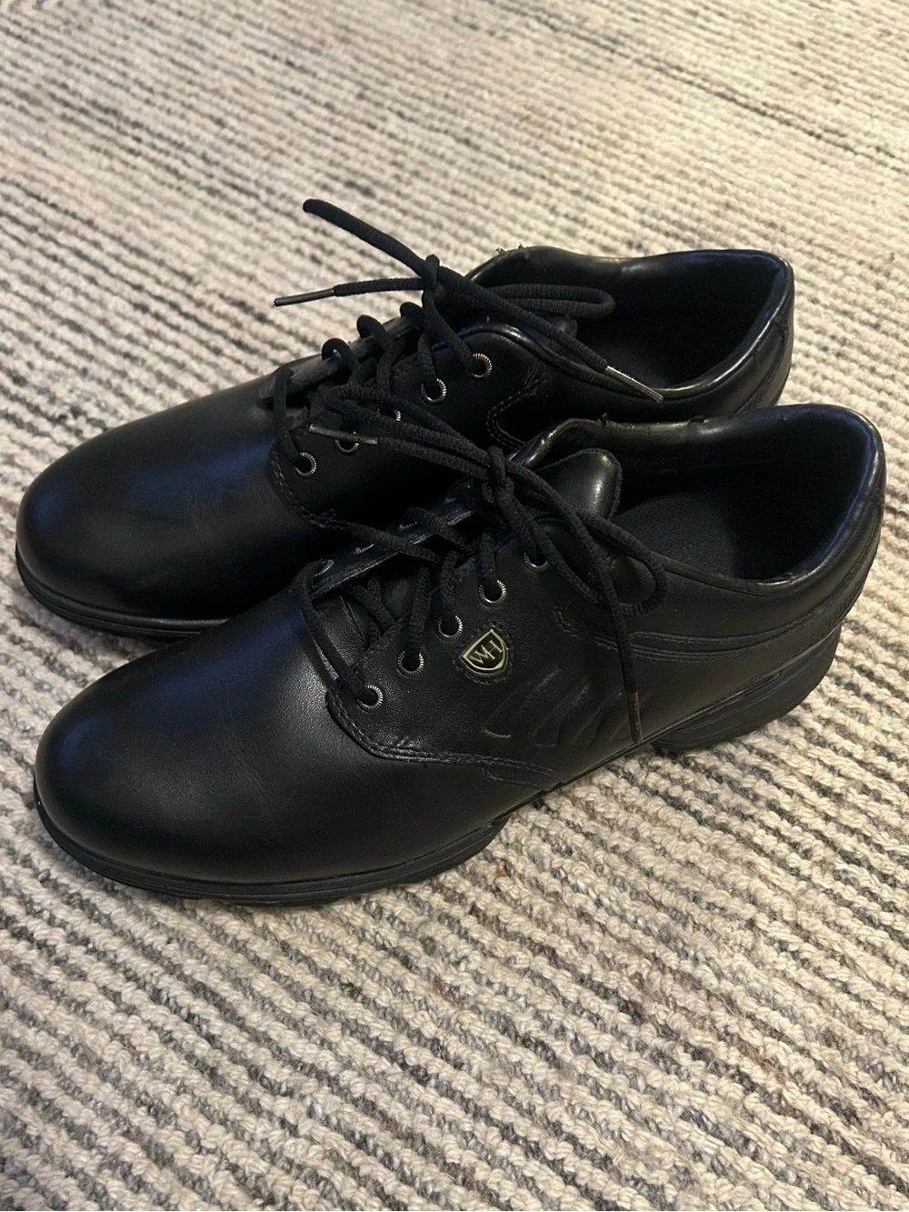 Walter Hagen Men's Black Leather Lace-Up Golf Shoes Size 10.5